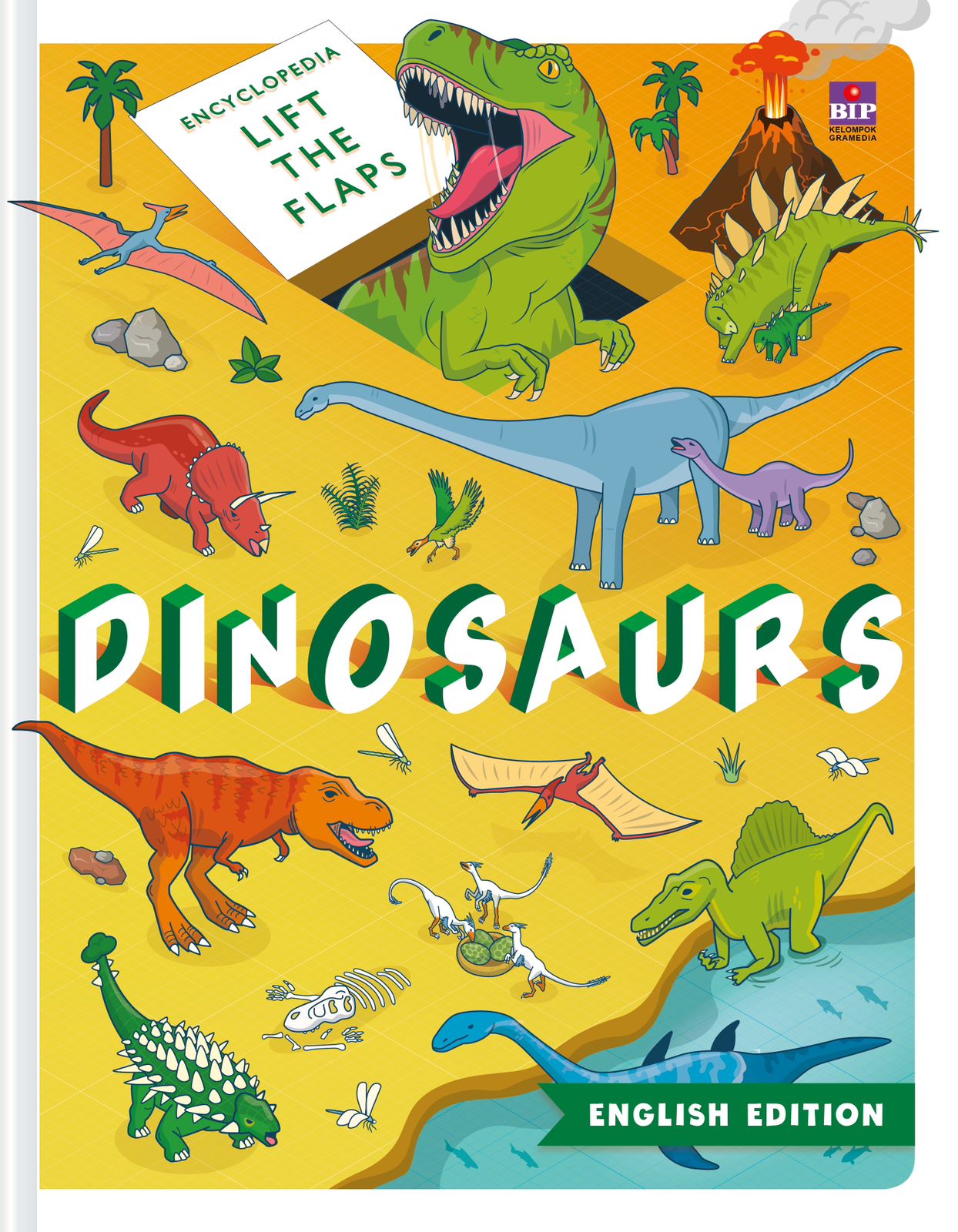Encyclopedia Lift the Flaps Dinosaurs (English Edition) — cover