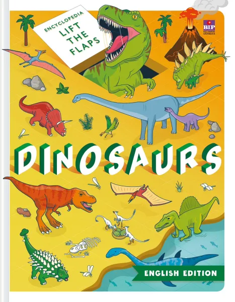 Encyclopedia Lift the Flaps Dinosaurs (English Edition) — sampul buku